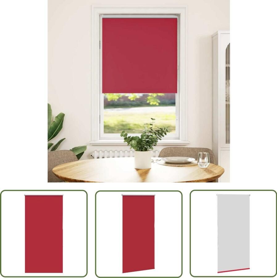 The Living Store Rolgordijn verduisterend 70x130 cm stofbreedte 65 7 cm rood Rolgordijnen Privacy Gordijnen Verduisterende Gordijnen Kamerscherm Slaapkamer Gordijnen