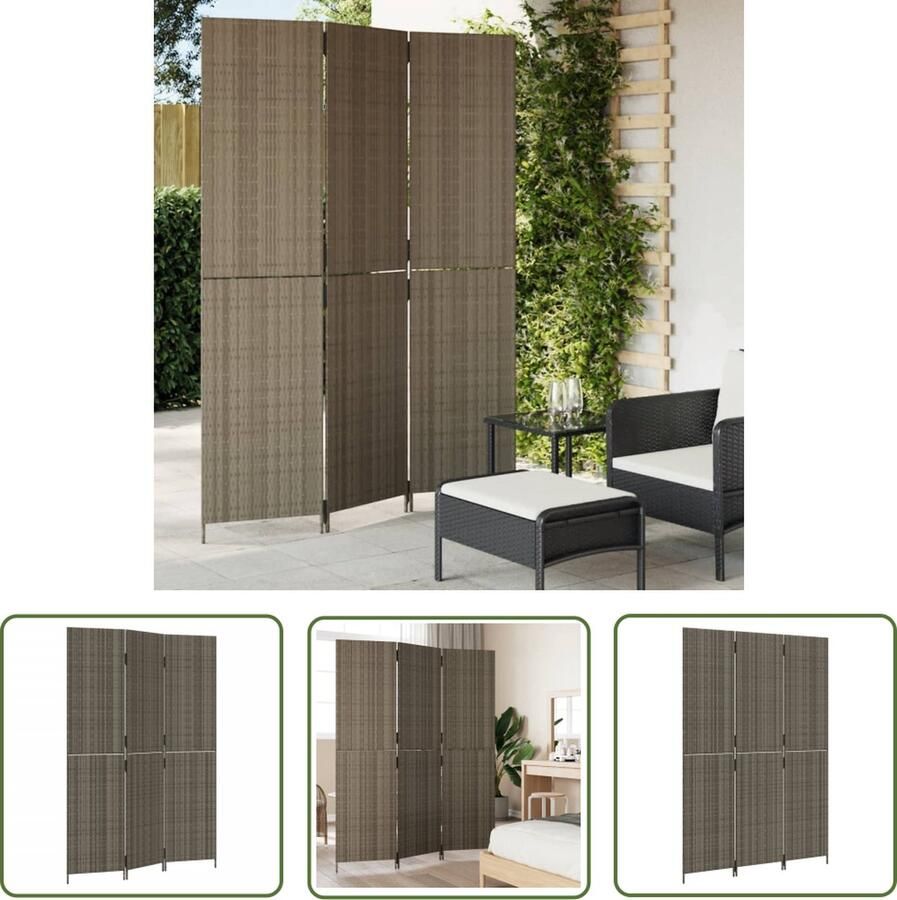 The Living Store Kamerscherm poly rattan 147 x 200 cm Weerbestendig en duurzaam Kamerscherm Privacy Scherm Scheidingswand Interieur Decoratie Living Room Furniture