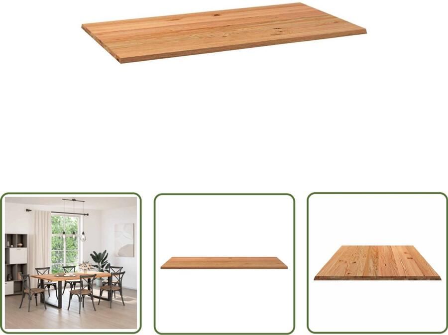 The Living Store Tafelblad rechthoekig 220x120x4 2 cm eikenhout lichtbruin Eikenhouten Tafelblad Rechte Tafel Salontafel Eettafelblad Keukenblad