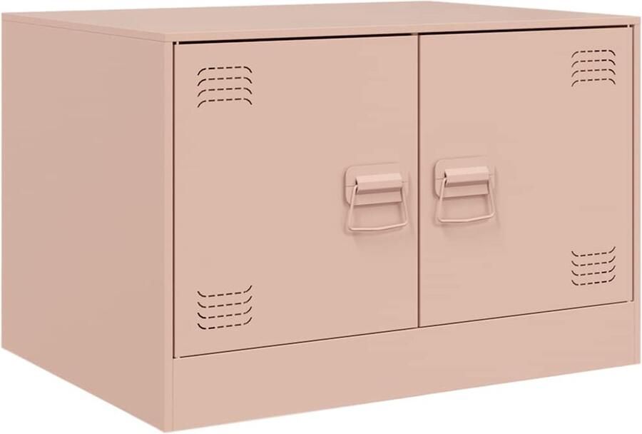 VidaXL Salontafel Staal Roze 67x50x44 cm Salontafel Roestvrijstalen Meubels Koudgewalst Staal Roze Meubilair Opbergkast Livingroom Furniture