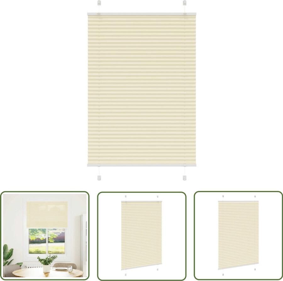 The Living Store Plissé rolgordijn 95x150 cm stofbreedte 94 4 cm polyester crème Plisségordijn Rolgordijn Gordijnen Interieur Decoratie Kamerscherm