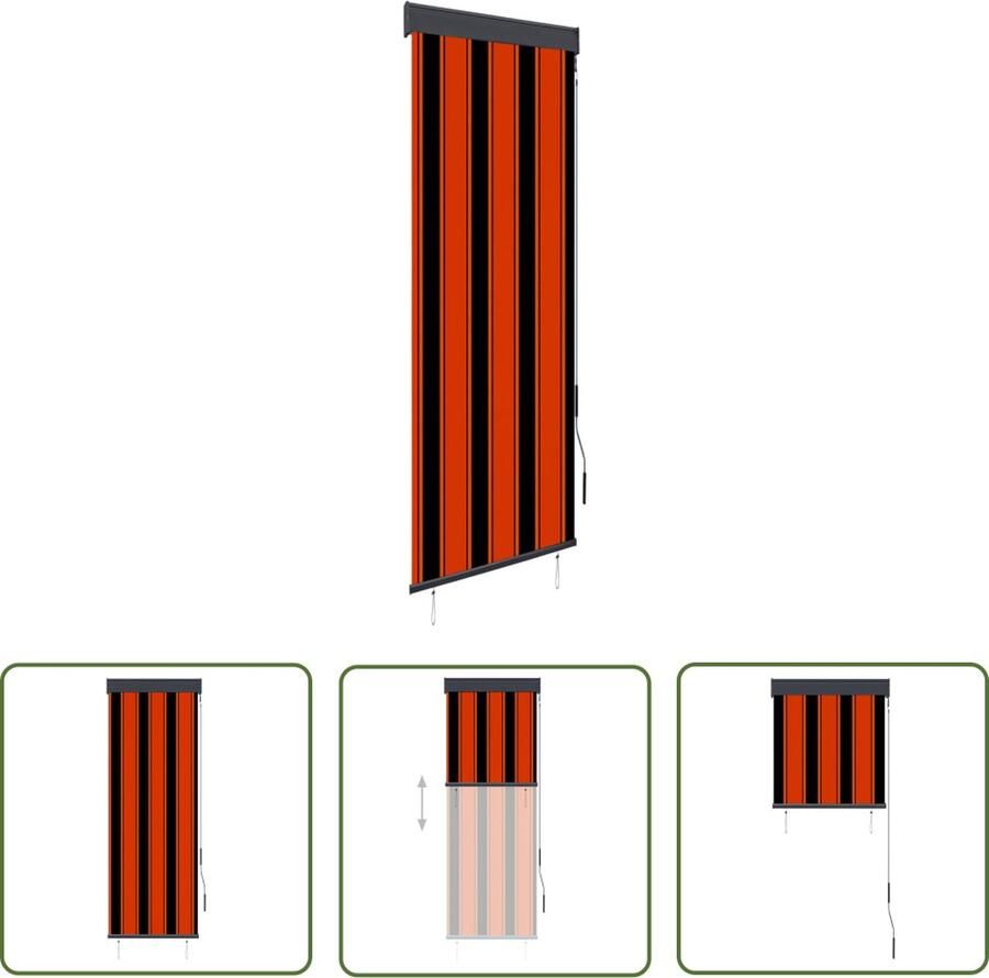The Living Store Rolgordijn voor buiten 60x250 cm oranje en bruin Tuinrolgordijn Rolgordijn Buitengordijn Zonwering Schaduwdoek