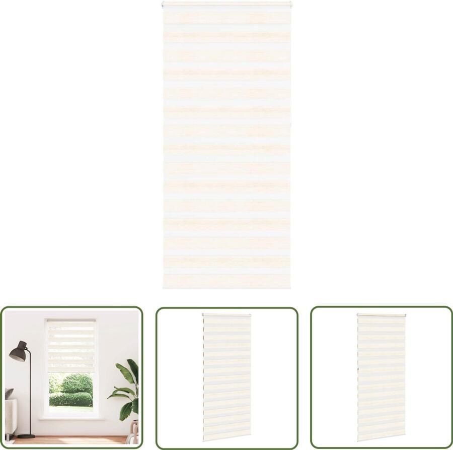The Living Store Zebra Blind 105x230cm stofbreedte 100 9cm polyester marmerbeige Zebra Gordijn Rolgordijn Licht Regulering Privacy Screen Kamerscherm