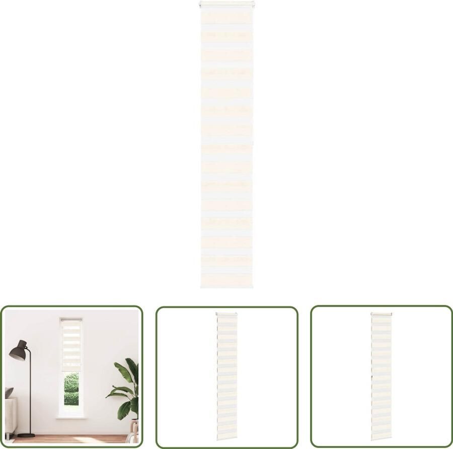 The Living Store Zebra rolgordijn 45x200 cm stofbreedte 40 9 cm marmerbeige Zebra Gordijn Rolgordijn Zonwering Privacy Kamerscherm
