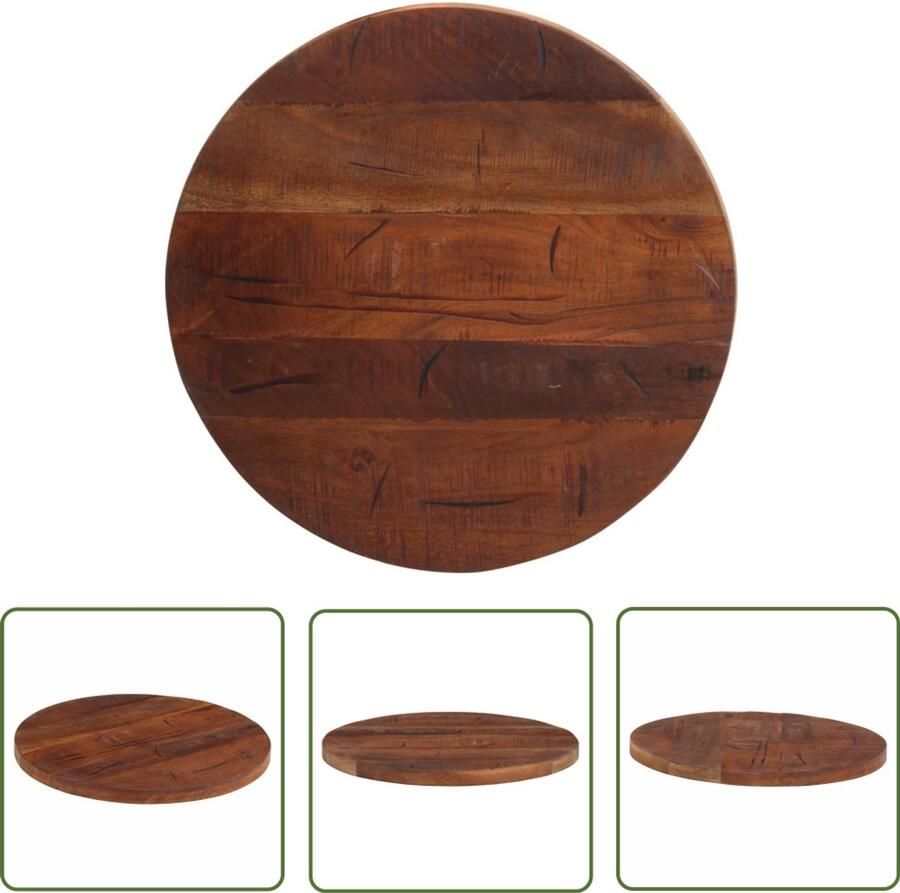 VidaXL Tafelblad rond Ø 60x2 5 cm massief gerecycled hout Houten Tafelblad Rond Tafelblad Vintage Tafelblad Industrieel Tafelblad Recyceld Hout
