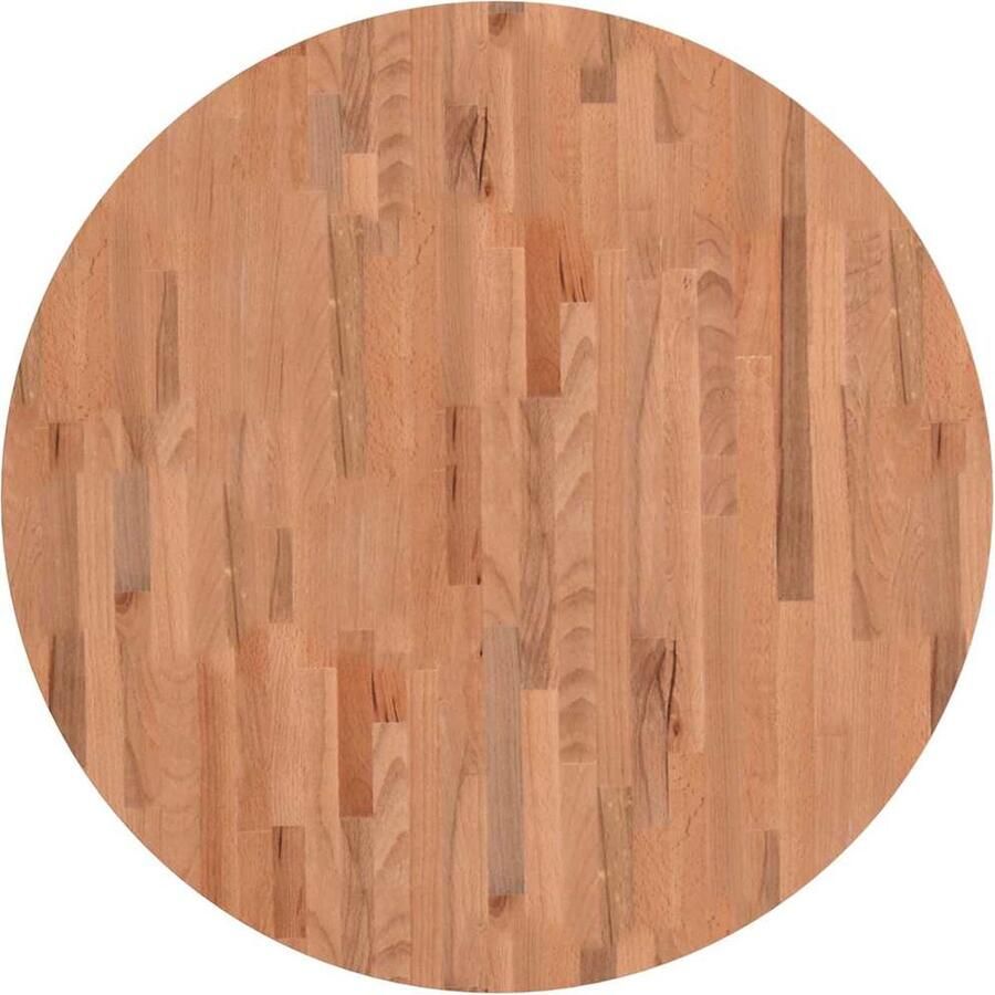 The Living Store Tafelblad rond Ø90x4 cm massief beukenhout Houten Tafelblad Ronde Tafelblad Beukenhout Tafelblad Salontafel Blad Tafelblad Vervangen