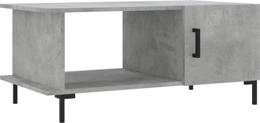 The Living Store Salontafel Betongrijs 90 x 50 x 40 cm Duurzaam bewerkt hout en ijzer Salontafel Beton Grijs Houten Salontafel Salontafeltje Tv Tafeltje - Foto 2