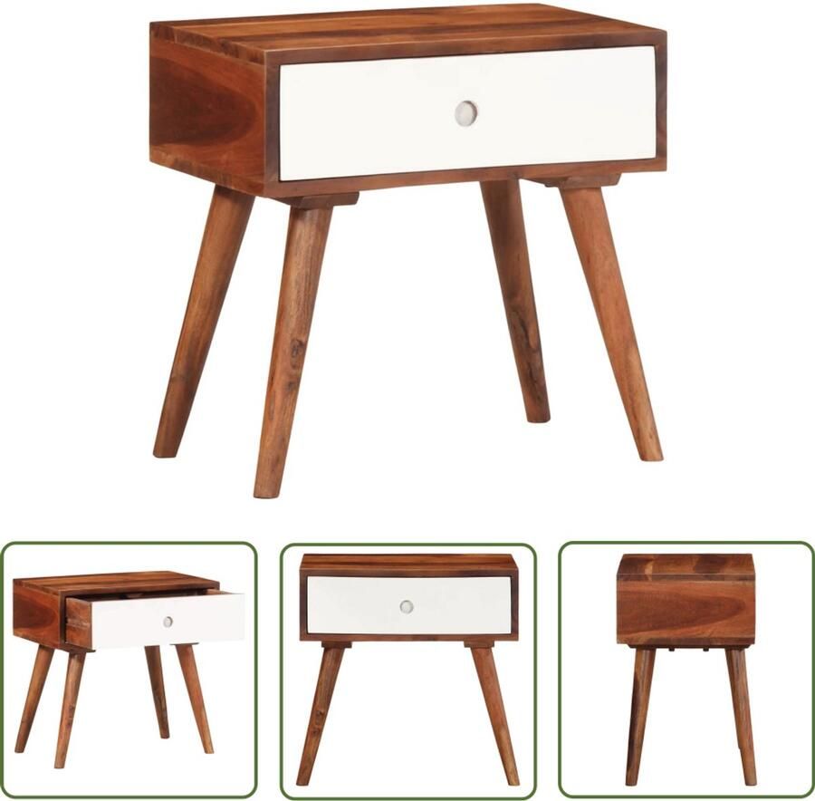 VidaXL Bijzettafel 45x30x45 cm massief acaciahout Bijzettafel Salontafel Nachtkastje Massief Hout Acacia