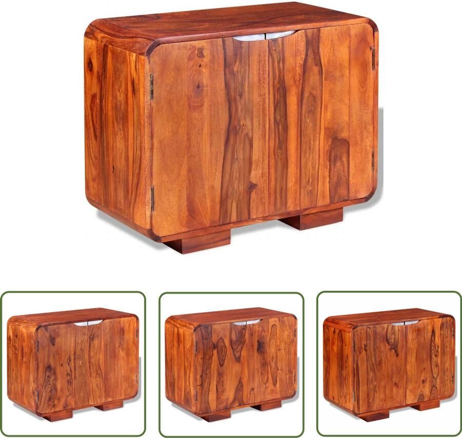 The Living Store Dressoir 75x35x60 cm massief sheeshamhout Dressoir Sheeshamhouten Meubels Vintage Dressoir Salontafel Tv-meubel