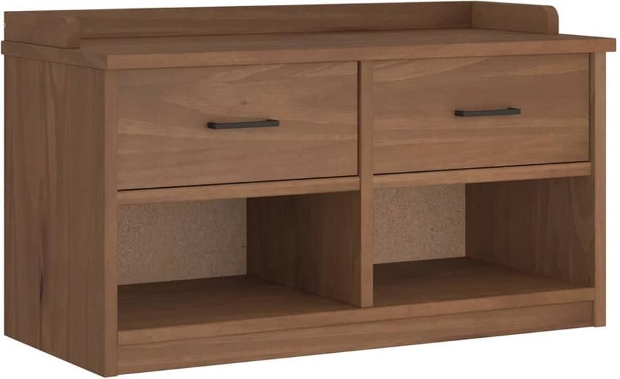 VidaXL Gangbankje SANDNES 87x40x50 cm massief grenenhout Gangbankje Salontafel Meubel Opslagoplossing Grenenhout