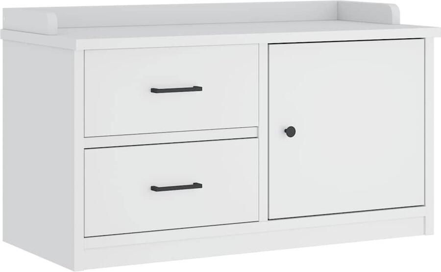 VidaXL Gangbankje SANDNES wit 87x40x50 cm massief grenenhout Gangbankje Salontafel Meubel Binnenhuisdecoratie Opslagoplossing