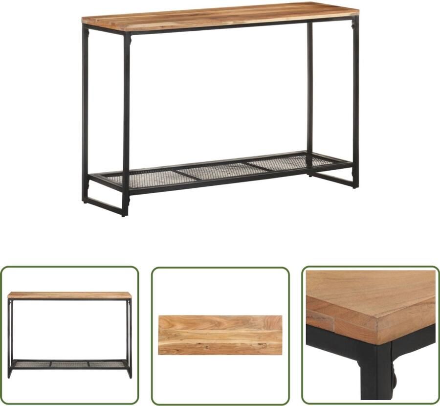 The Living Store Wandtafel 110x35x75 cm massief acaciahout Houten Consoletafel Salontafel Bijzettafel Acacia Hout Wandtafel