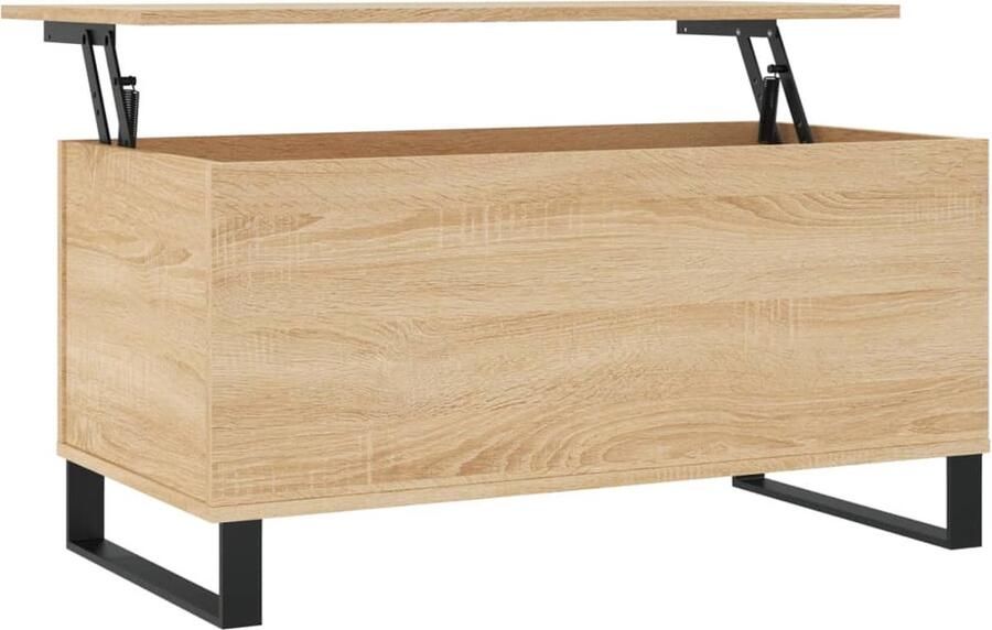 The Living Store Salontafel Lift-Top Bewerkt hout Sonoma Eiken 90x44.5x45cm Salontafel Met Lade Houten Salontafel Eiken Salontafel Lierft-top Salontafel - Foto 2