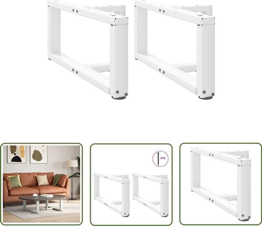 The Living Store Salontafelpoten 2 st T-vormig 70x25x(30-31) cm staal wit Salontafel Potten Salontafel Poten Wit T-vormige Tafelpoten Metaal Tafelpoten Modern