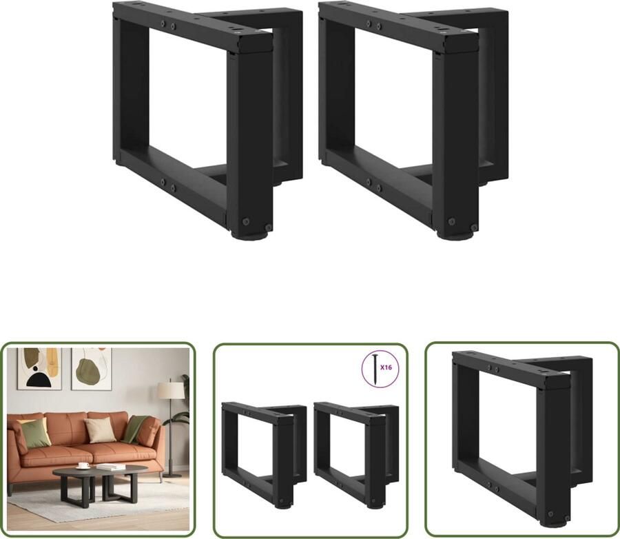 The Living Store Salontafelpoten 2 st T-vormig 50x25x(30-31) cm staal zwart Salontafel Potten Salontafel Poten Zwart Tafelpoten T-vormig Tafelpoten Metaal Meubilair Accessoires