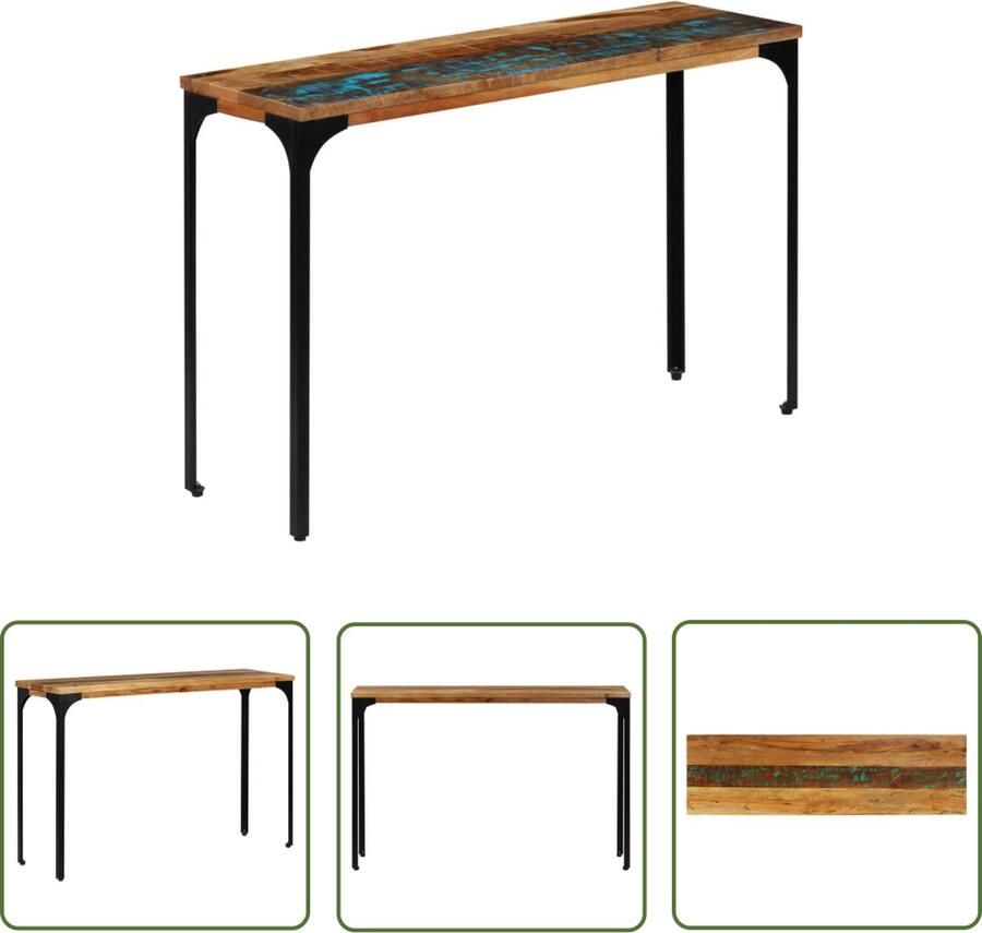 The Living Store Wandtafel Massief Gerecycled Hout 120 x 35 x 76cm Wandtafel Salontafel Bijzetkast Vintage Meubil Industrieel Meubilair - Foto 2