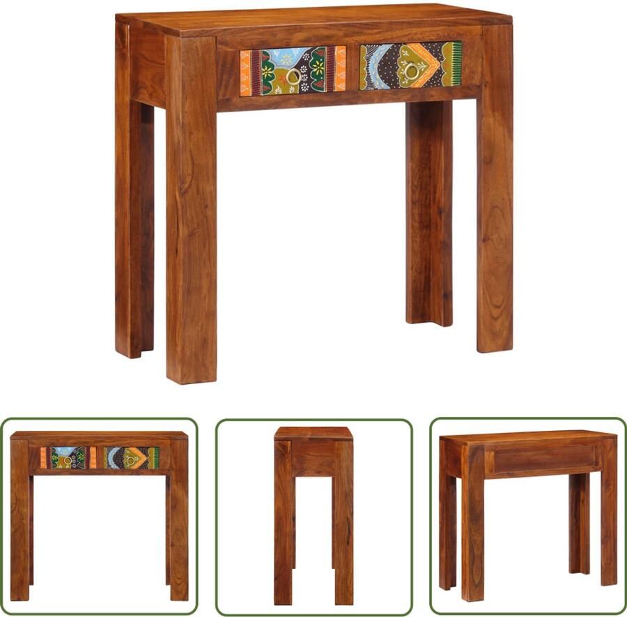 VidaXL Wandtafel 80x35x75 cm massief acaciahout Wandtafel Salontafel Houten Tafel Acacia Hout Vintage Tafel