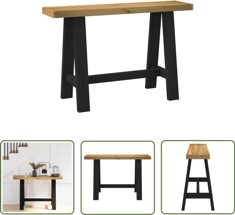 VidaXL Wandtafel NOAIN A-vormige poten 120x30x75 cm massief hout Wandtafel Salontafel Entreetafel Consooltafel Massief Hout