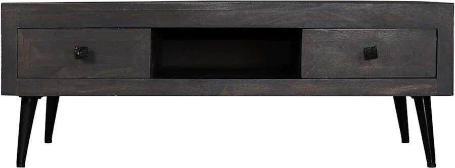 The Living Store Salontafel 100x60x35 cm massief mangohout Salontafel Mangohout Vintage Industrieel Tv Tafeltje