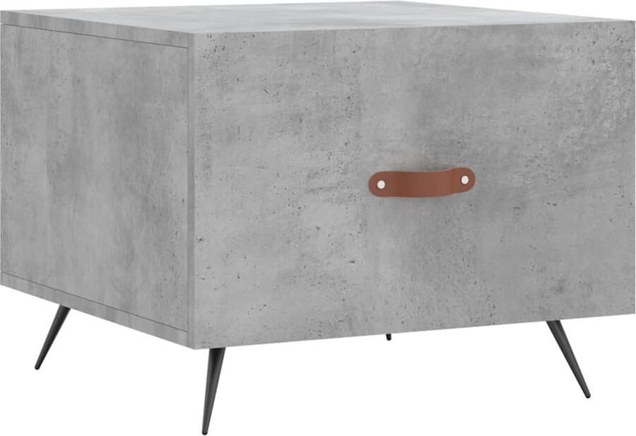 VidaXL Salontafel 50x50x40 cm bewerkt hout betongrijs Salontafel Salontafels Houten Salontafel Beton Grijze Salontafel Compacte Salontafel
