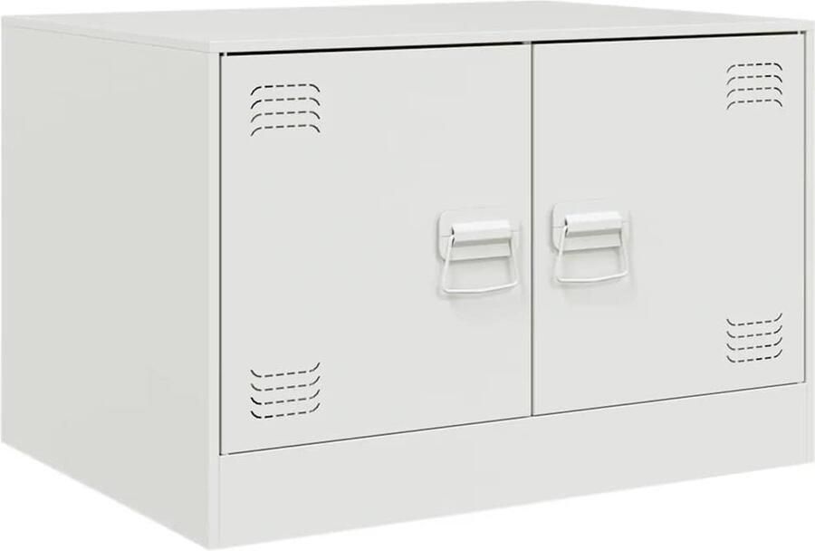 VidaXL Salontafel 67x50x44 cm staal wit Salontafel Salontafels Witte Salontafel Staal Salontafel Industriële Salontafel