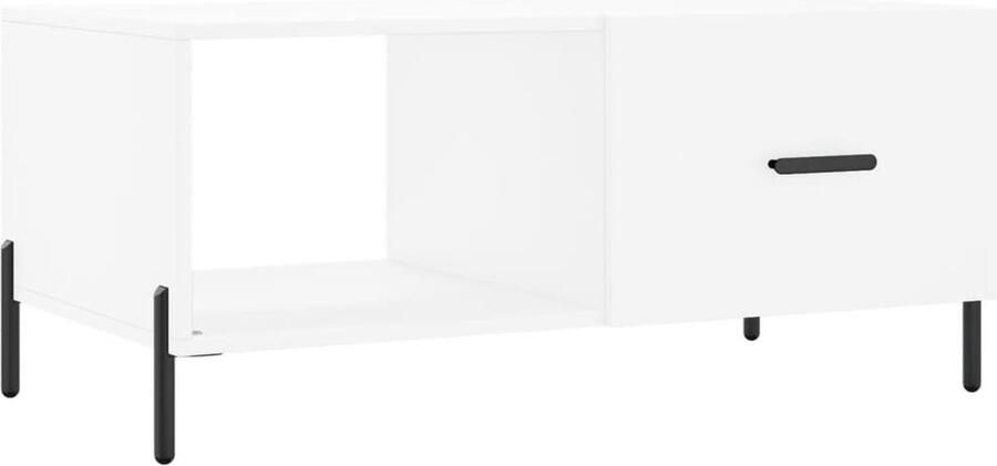 The Living Store Salontafel 90x50x40 cm bewerkt hout wit Salontafel Witte Salontafel Houten Salontafel Metalen Salontafel Salontafels