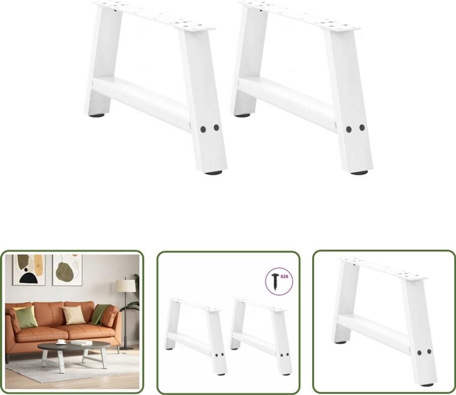 The Living Store Salontafelpoten 2 st A-vormig 60x(30-31) cm staal wit Salontafelpoten Salontafels Tafelpoten Witte Meubels Modern Design