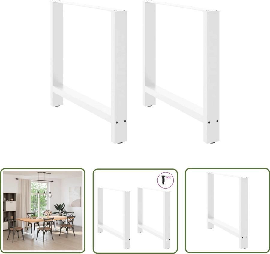 The Living Store Salontafelpoten 2 st 100x(72-73) cm staal wit Salontafelpoten Salontafels Staal Meubilair Wit Meubilair Industrieel Design