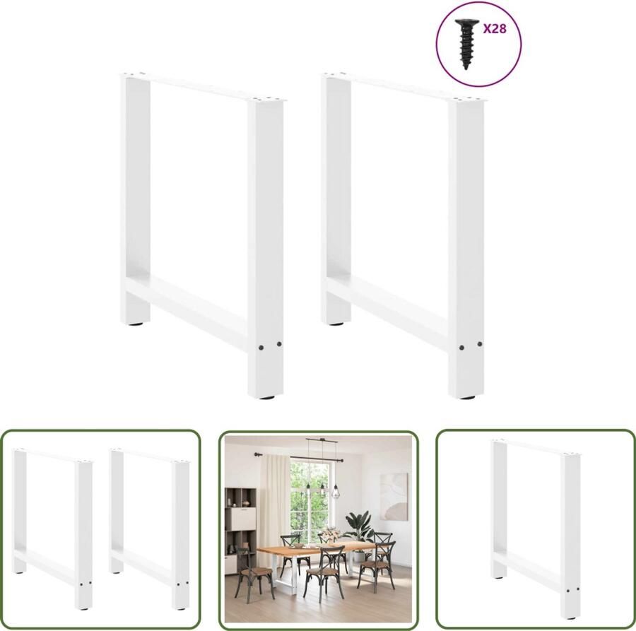 VidaXL Salontafels Salontafelpoten Eettafelpoten 2 st 70x(72-73) cm staal wit Tafelpoten Witte Tafelpoten Metalen Tafelpoten