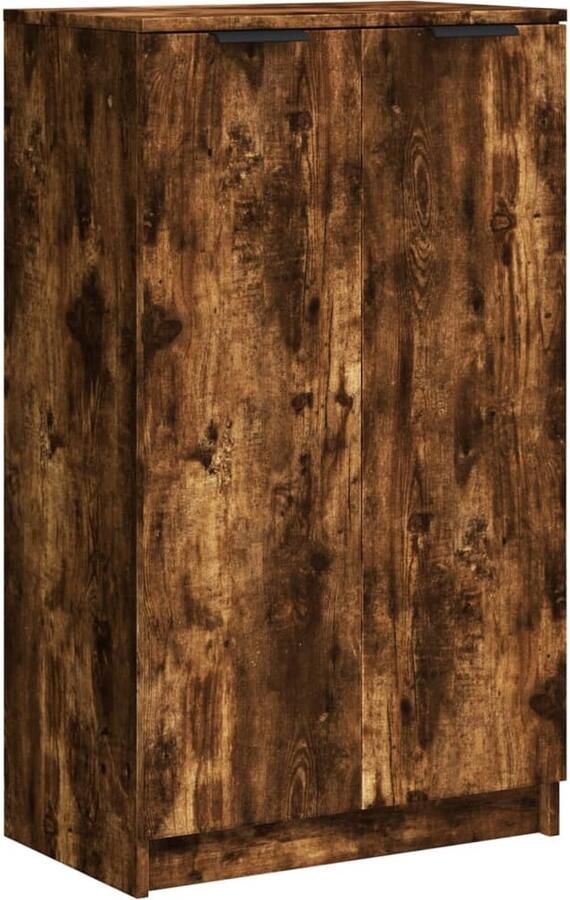 The Living Store Schoenenkast Gerookt Eiken 59x35x100 cm Opbergruimte voor geordende stofvrije en gemakkelijk bereikbare schoenen Stabiel en vochtbestendig Inclusief montagehandleiding - Foto 2
