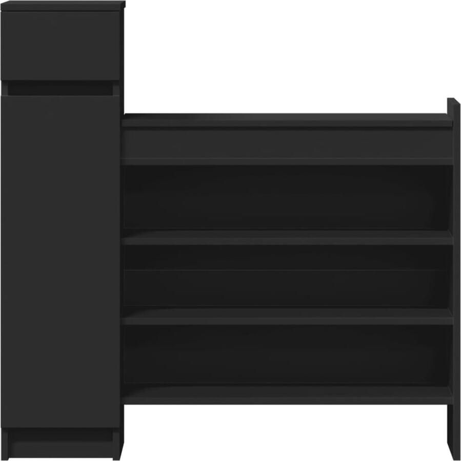 VidaXL Schoenenkast 100 5x28x100 cm bewerkt hout zwart - Foto 2
