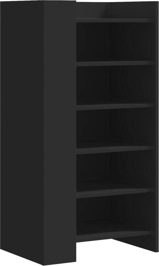VidaXL Stijlvolle Zwarte Schoenenkast met 5 Schappen Schoenenkast Schoenenkasten Schoenen Kast Schoenen Rek
