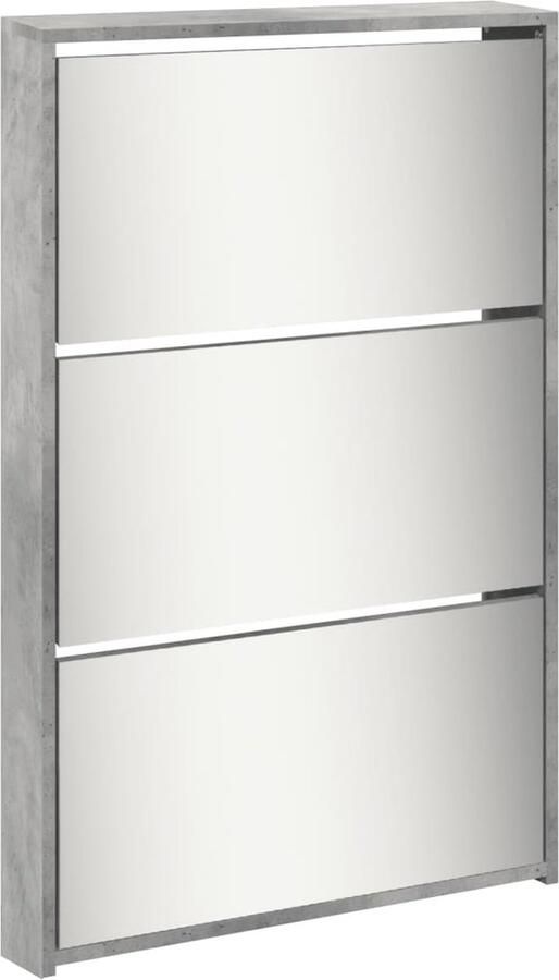 VidaXL Schoenenkast met spiegel 5-laags 63x17x169 5 cm betongrijs - Foto 2