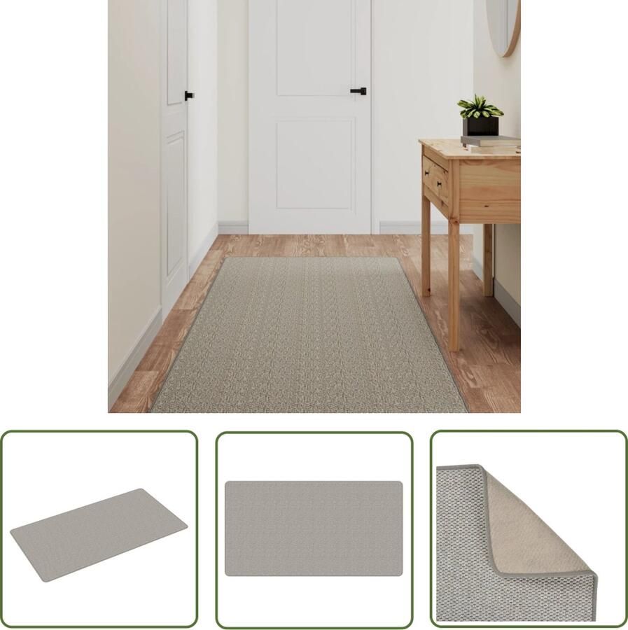 The Living Store Tapijtloper Sisal-look 80 x 150 cm Taupe Tapijtroper Sisal Look Taupe Vloerkleden Binnenhuisdecoratie