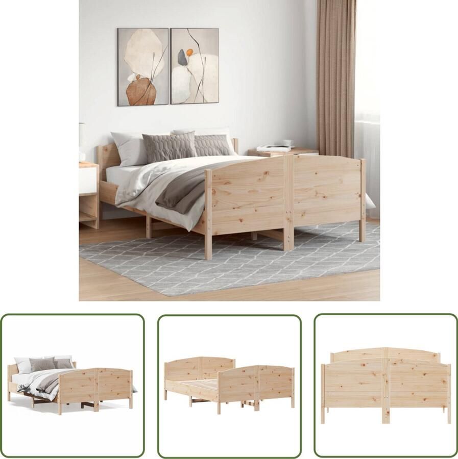 VidaXL Slaapcomfort Massief Grenenhout Bed Frame Bedframe zonder matras massief grenenhout 120x200 cm Houten Bed Tweepersoons Bed Bedbank