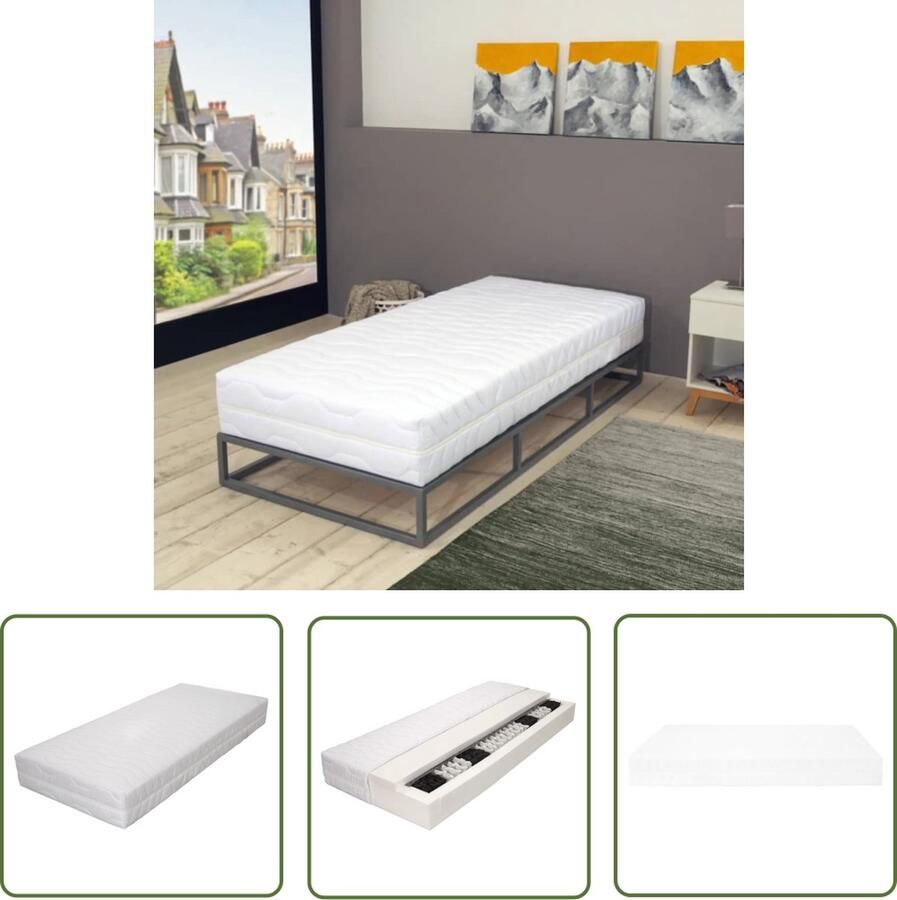 The Living Store 7 Zone Pocketvering Matras 80 x 200 x 20 cm Drukverlichting Comfort op elk gebied Pocketvering Matras Slaapcomfort Matras Kopen 7 Zone Matras Drukverlichtende Matras - Foto 2