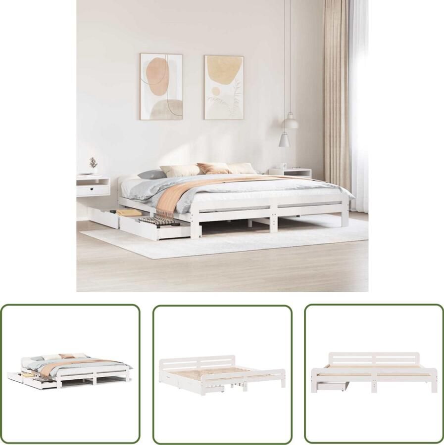 VidaXL Sleutels Sleutelset Bedframe zonder matras massief grenenhout wit 200x200 cm Gereedschap Mechanica Handgereedschap
