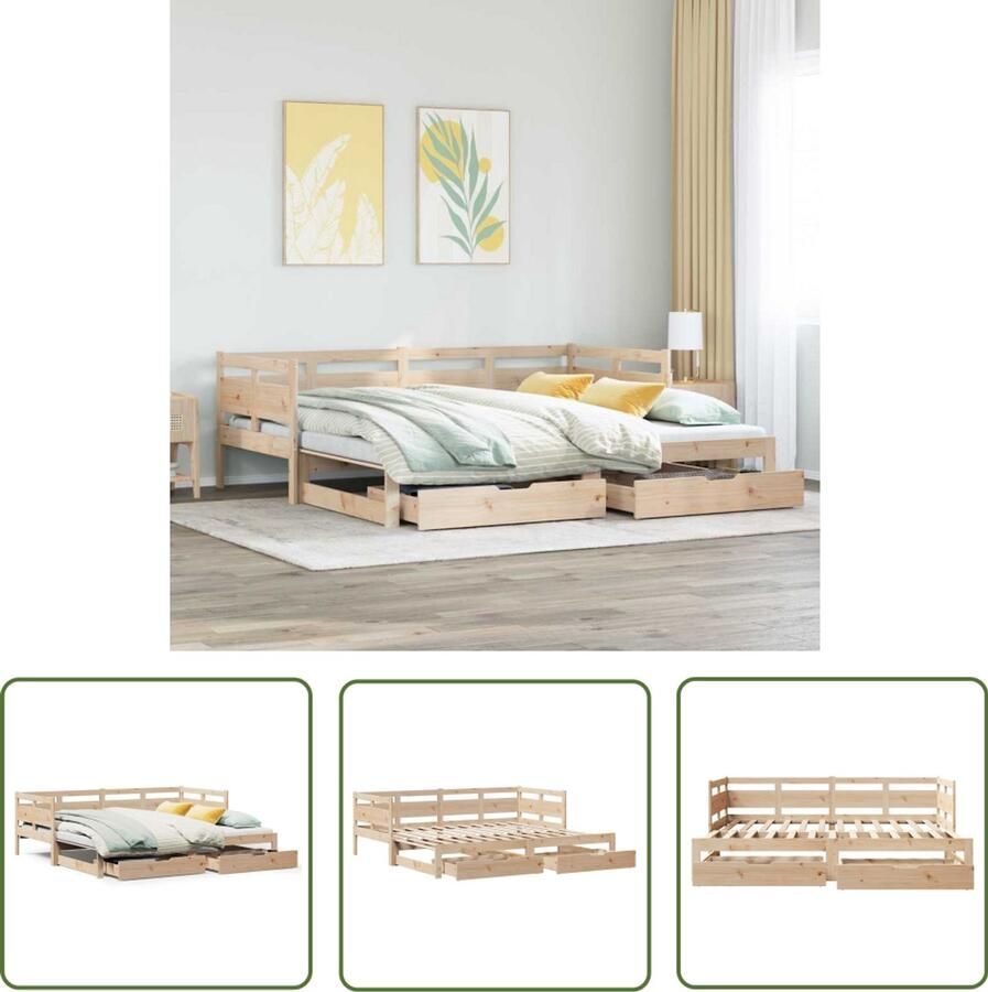 VidaXL Sleutels Sleutelset Slaapbank met onderschuifbed en lades zonder matras 90x200 cm Gereedschap Mechanica Drapers Tools