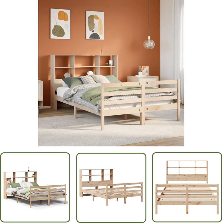 VidaXL Sleutelset Dynamische Sleutel Bed met boekenkast zonder matras massief grenenhout 120x190 cm Gereedschap Mechanica Monteursgereedschap