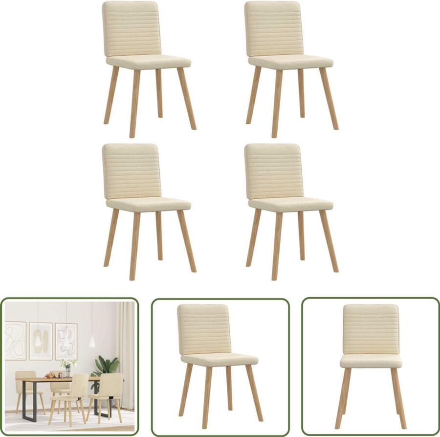 VidaXL Sleutelset Dynamische Sleutel Eetkamerstoelen 4 st stof crèmekleurig Gereedschap Mechanica Handgereedschap