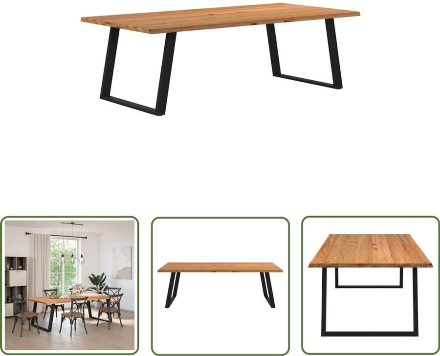 VidaXL Sleutelset Dynamische Sleutel Eettafel met natuurlijke rand 240x120x74 cm massief eikenhout Gereedschap Draper Tools Klikmechanisme