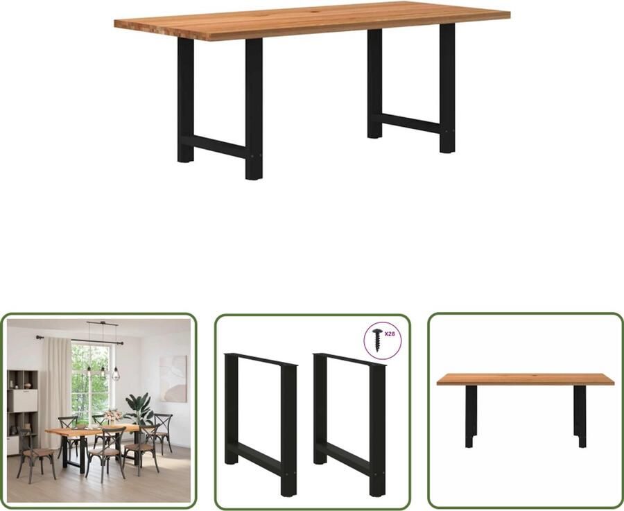 VidaXL Sleutelset Dynamische Sleutel Eettafel rechthoekig 200x90x74 cm massief eikenhout lichtbruin Gereedschap Drapers Tools Klikmechanisme