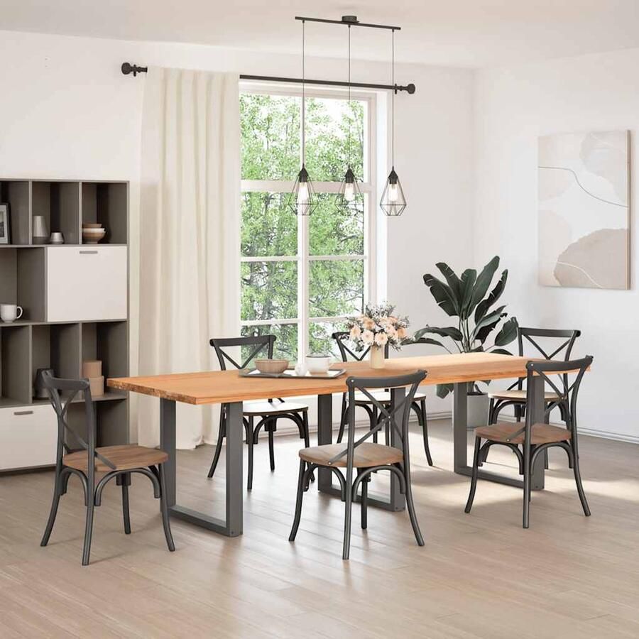 VidaXL Eettafel Rechthoekig 280x100x74 cm Eikenhout Eettafel Eettafels Eetkamertafel Keukentafel