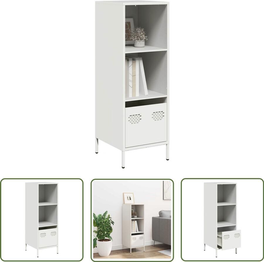 VidaXL Sleutelset Dynamische Sleutel Hoge kast 35x39x103 5 cm staal wit Gereedschap Drapers Tools Chrome Vanadium