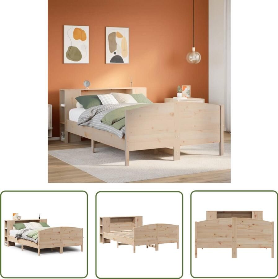 VidaXL Bed met boekenkast zonder matras massief grenenhout 120x190 cm Dynammometer Sleutel Sleutelset Gereedschap Handgereedschap Monteursgereedschap - Foto 2