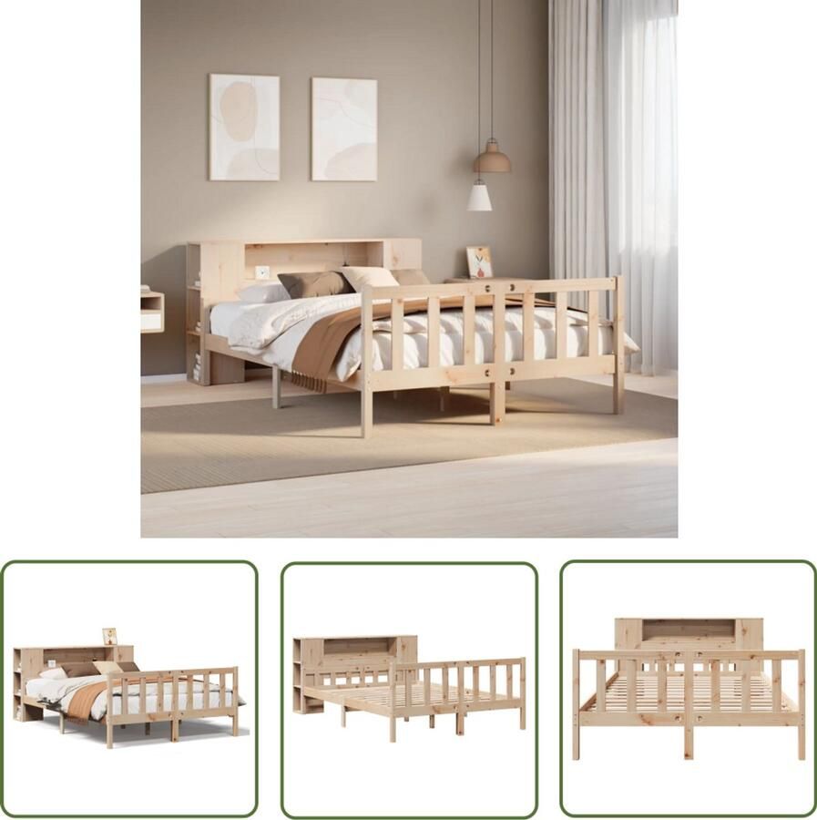 VidaXL Sleutelset Dynammometer Sleutel Bed met boekenkast zonder matras massief grenenhout 120x190 cm Gereedschap Set Klikmechanisme Koppelmoment