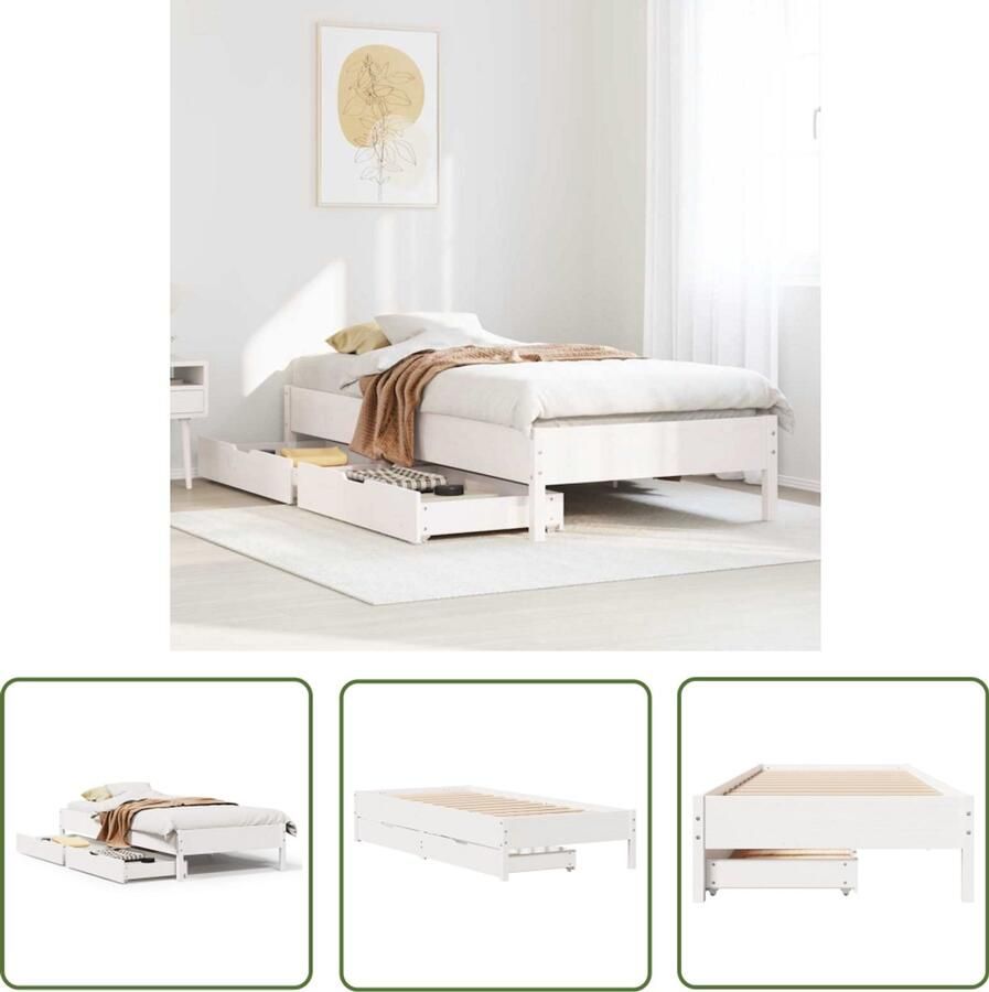 VidaXL Sleutelset Dynammometer Sleutel Bedframe zonder matras massief grenenhout wit 140x200 cm Gereedschap Handgereedschap Drapers Tools