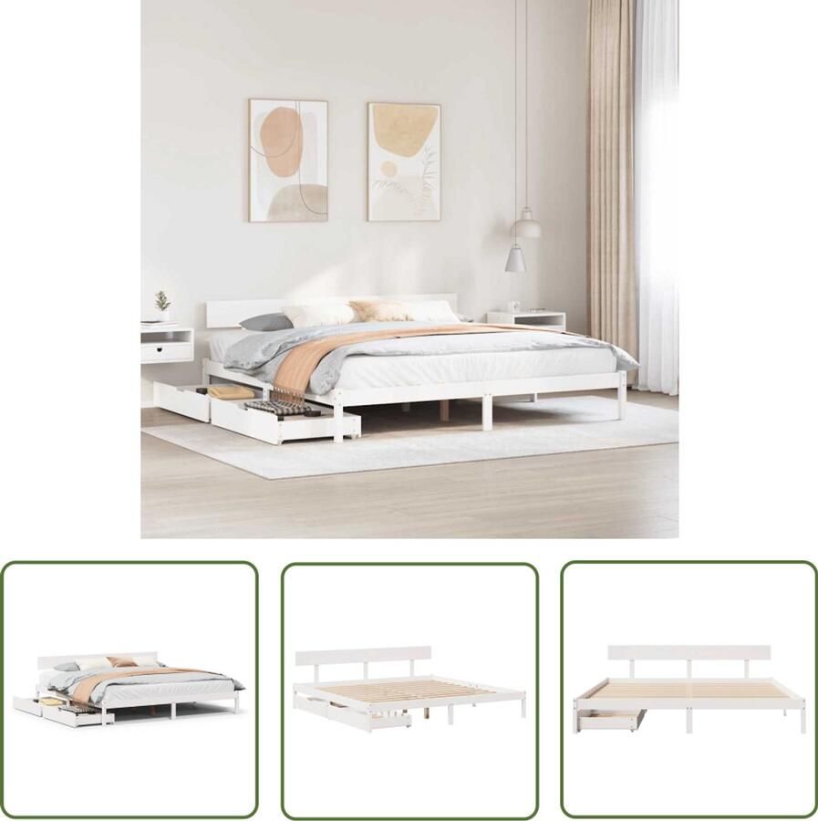 VidaXL Sleutelset Dynammometer Sleutel Bedframe zonder matras massief grenenhout wit 180x200 cm Gereedschap Drapers Tools Handgereedschap