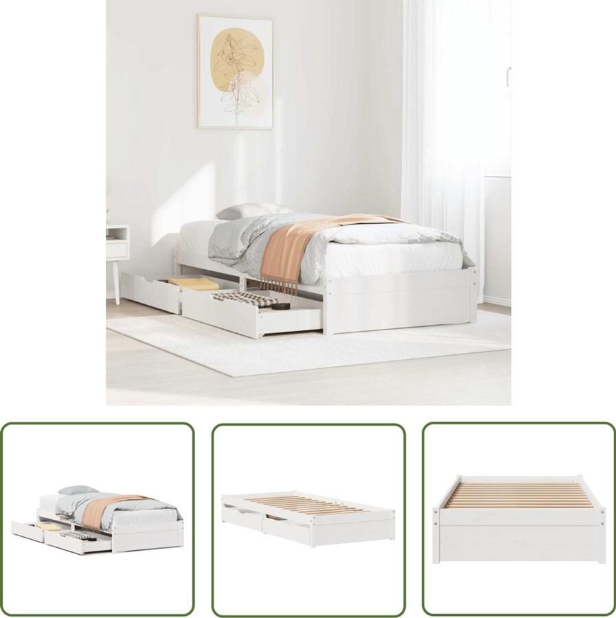 VidaXL Sleutelset Dynammometer Sleutel Bedframe zonder matras massief grenenhout wit 90x200 cm Gereedschap Klikmechanisme Torque Wrench