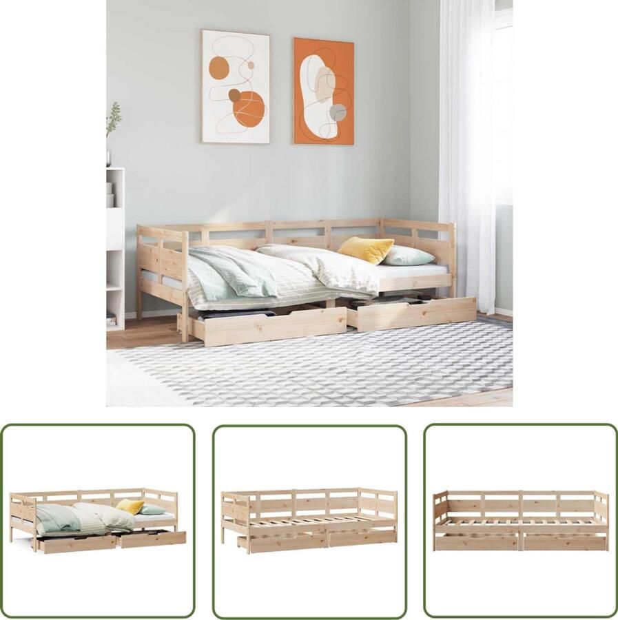 VidaXL Sleutelset Dynammometer Sleutel Slaapbank met lades 80x200 cm massief grenenhout Gereedschap Mechaniek Garage Tools